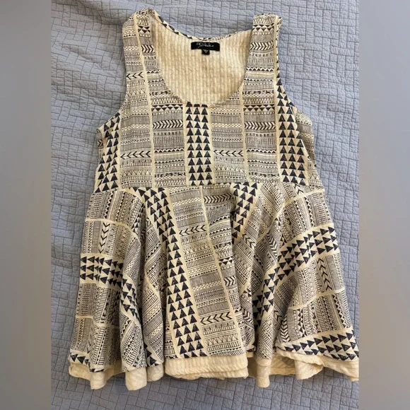 RD + Koko Anthropology Aztec Sleeveless Peplum Tunic, size small - Picture 1 of 6